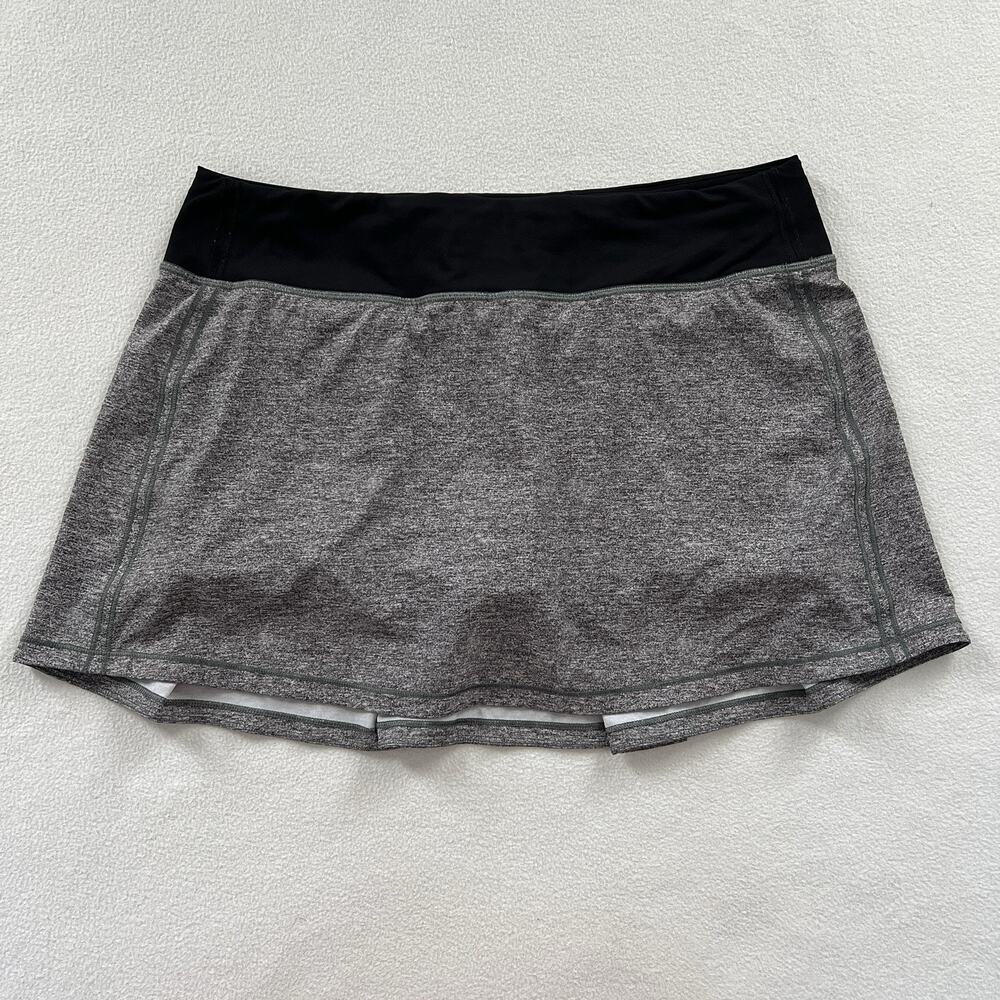 Lululemon Heather Lux Multi Black Pace Rival Skirt No Panels 15" Skort 10 Tall